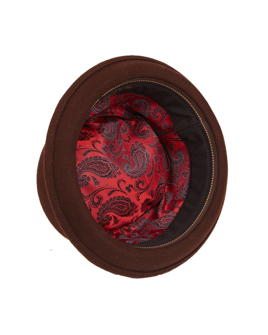 Dasmarca Hats Brown Leo Felt Skimpy Brim Short Brim Rude Boy Mod Style Porkpie Hat for men