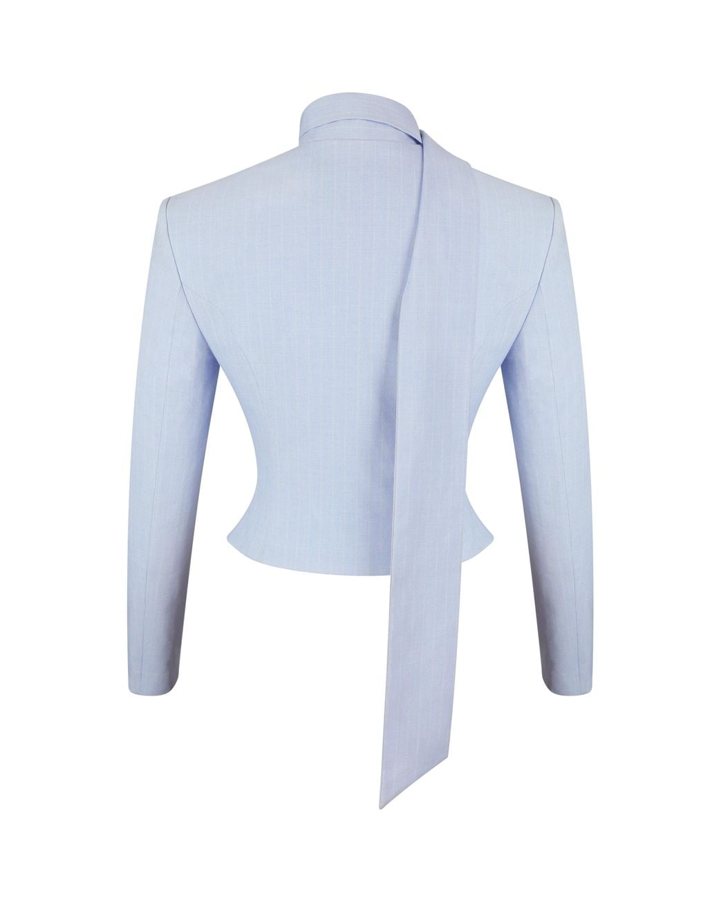 Miss Circle New York Blue Renley Sky Pinstripe Peplum Blazer