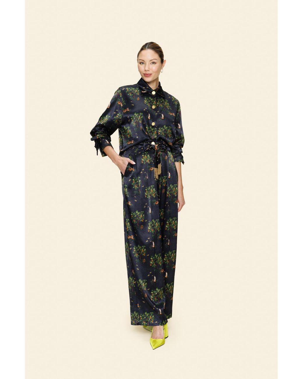Ashaki Black Shanti Tiger Long Sleeve Shirt