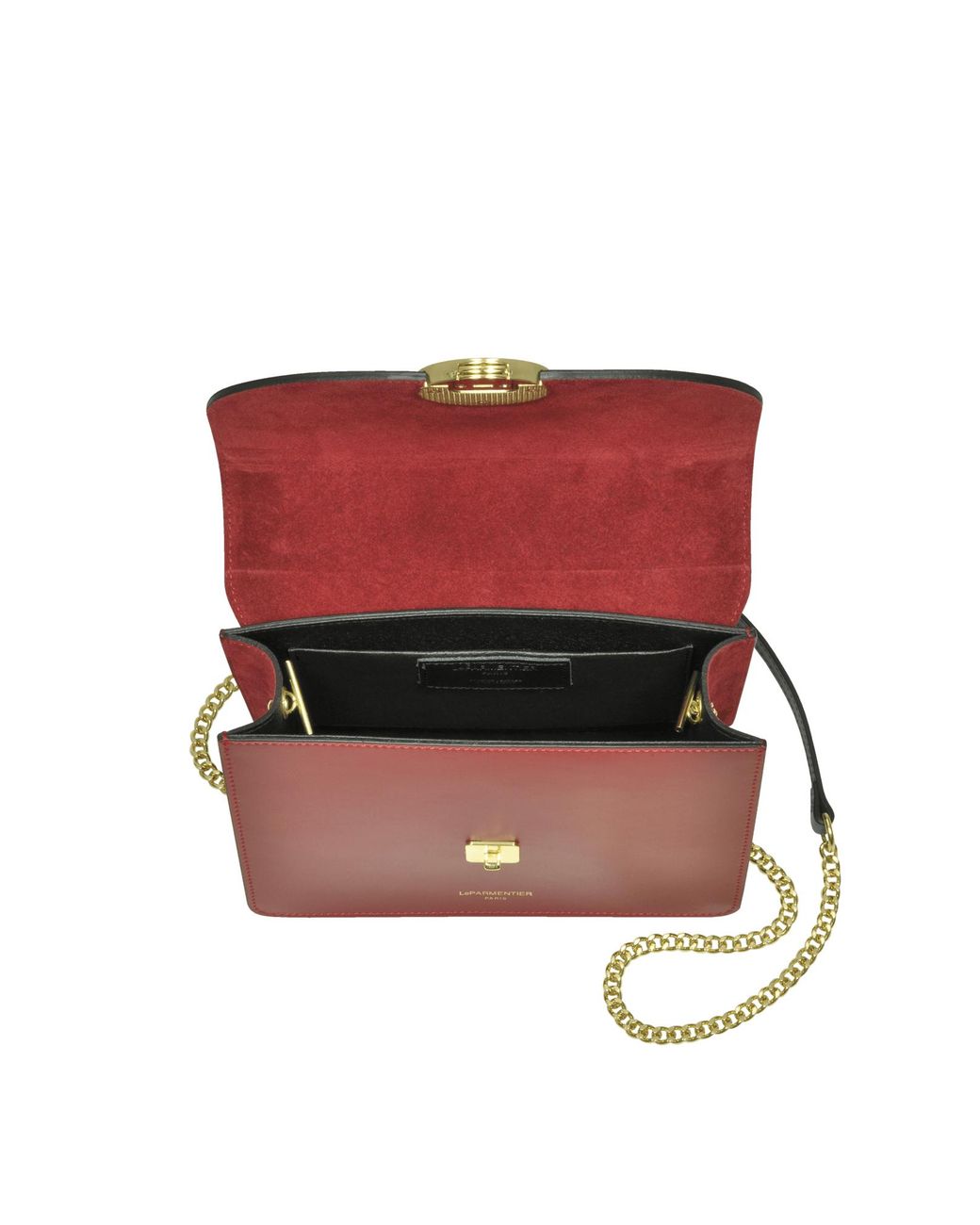 Le Parmentier Blue New Ondina Color Block Flap Top Leather Satchel Bag