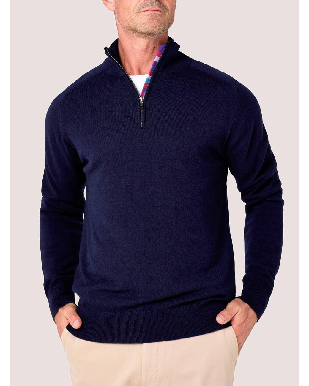 Koy Clothing Blue Dark Quarter Zip for men