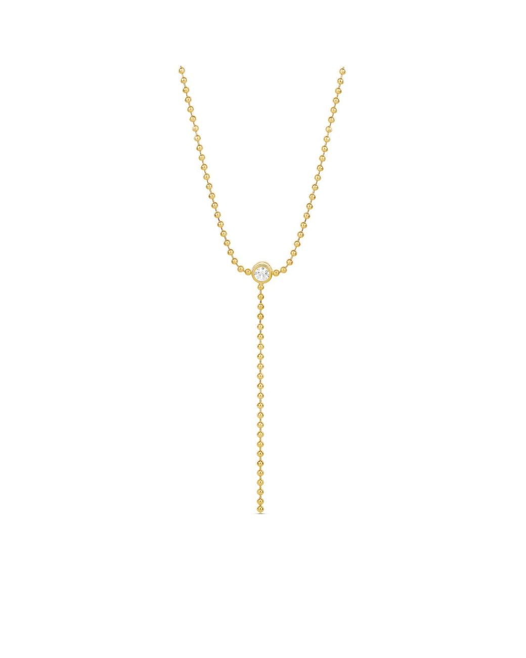 SHYMI Metallic Beaded Ball Chain Lariat