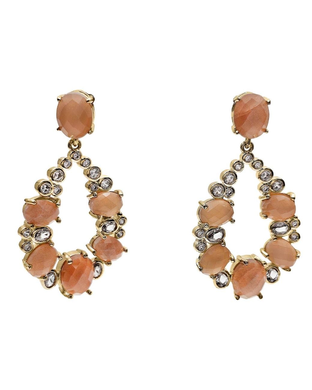 Farra Metallic Sunstone Statement Earrings