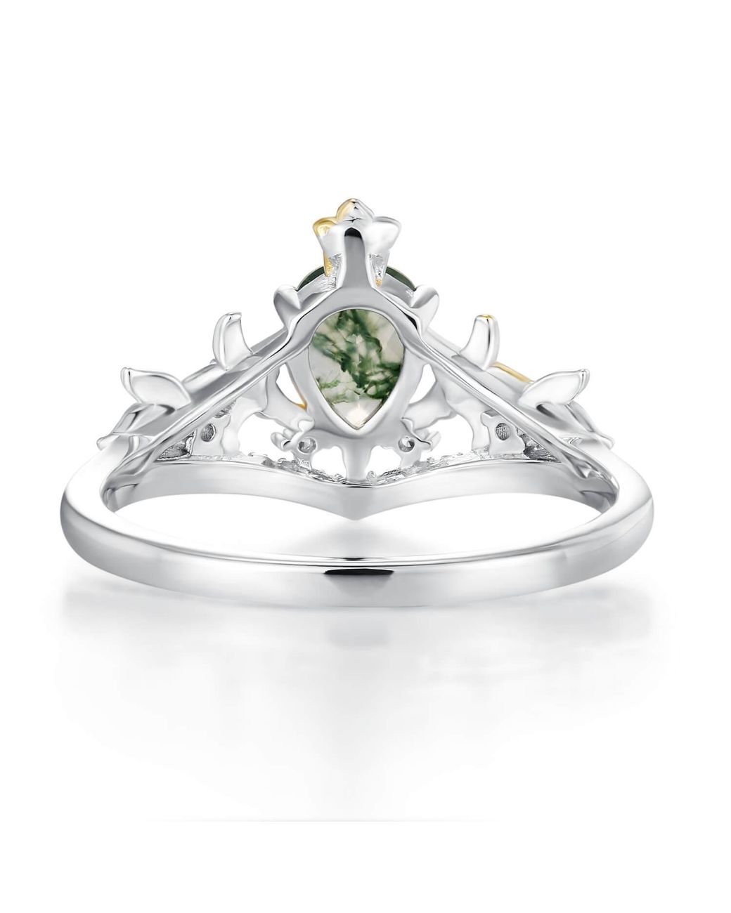 Azura Jewelry New York Brown Juniper Dream Moss Agate Ring Vermeil