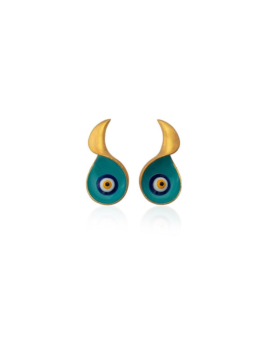 Milou Jewelry Green Evil Eye Earrings