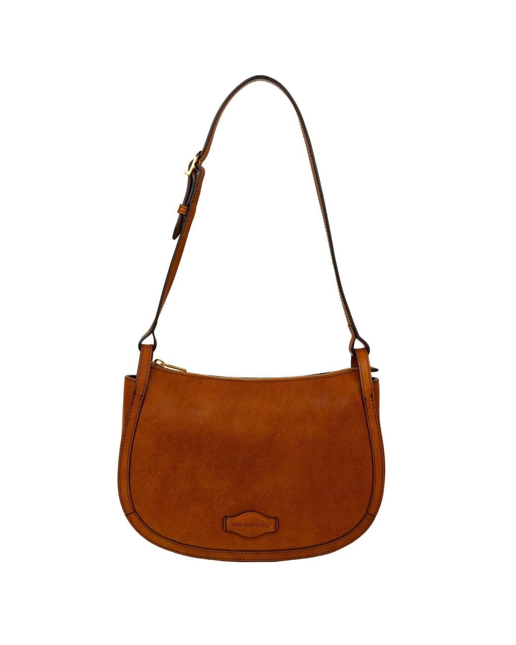 Time Resistance Brown Leather Hobo Bag For