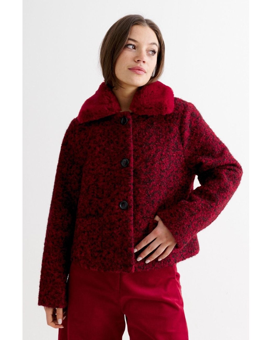 Louche Red Apple Boucle Jacket