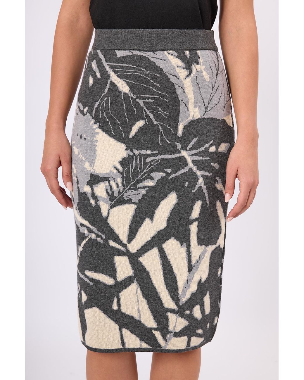 Peraluna Gray Susan Jacquard Knit Skirt
