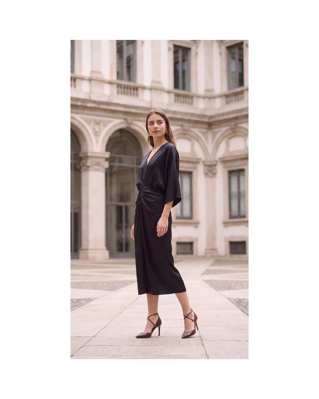 concept A trois Blue Limited Edition Edit Dress With Kimono Sleeves