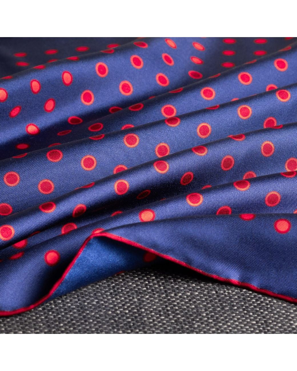 Otway & Orford Purple 'Luna' Polka Dot Silk Pocket Square for men