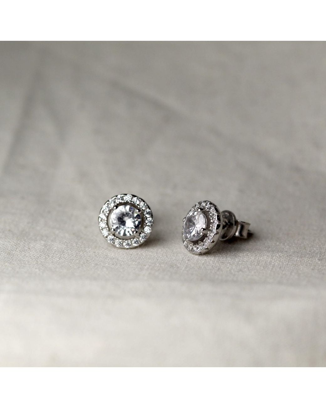VicStoneNYC Fine Jewelry Metallic Halo Natural Diamond Platinum Earrings