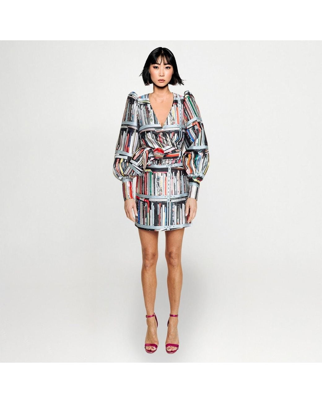 Maxjenny Gray Wrap Mini Dress