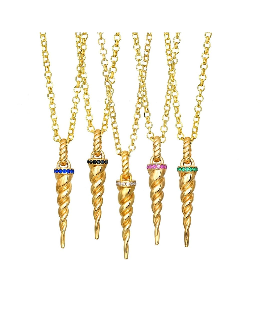 Myrto Katramadou Jewellery Metallic Unicorn Whisper – Necklace 18K-Plated 925 Emerald