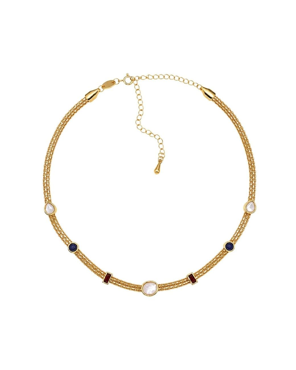 Uchi and Soto Metallic Enso Mixed Semi Precious Necklace