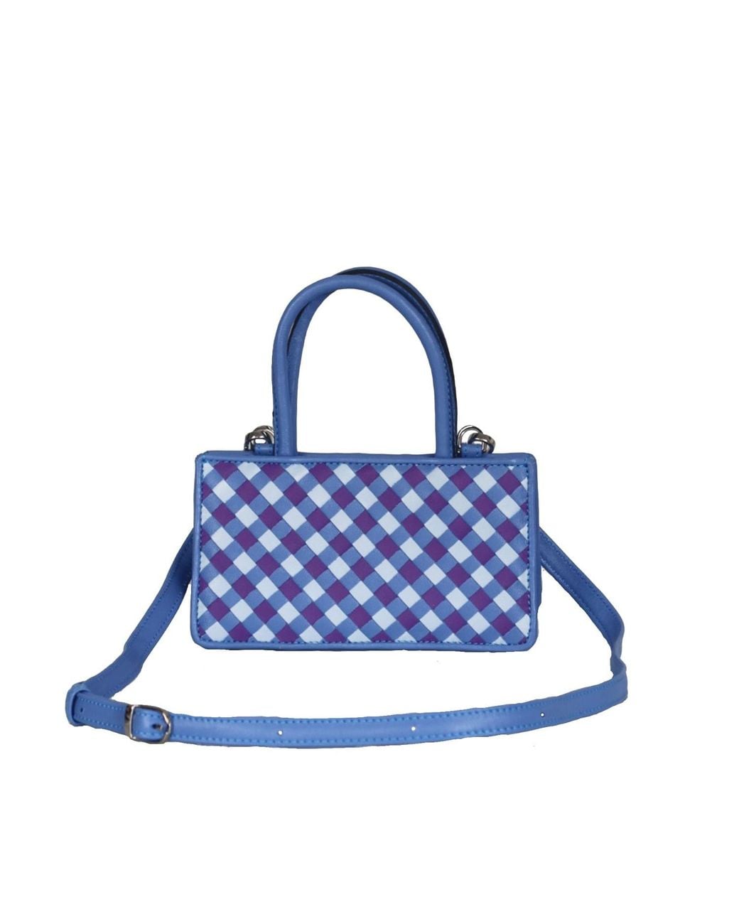 F3Rog by Rana Blue Lilac Woven Leather Crossbody Piraye Bag