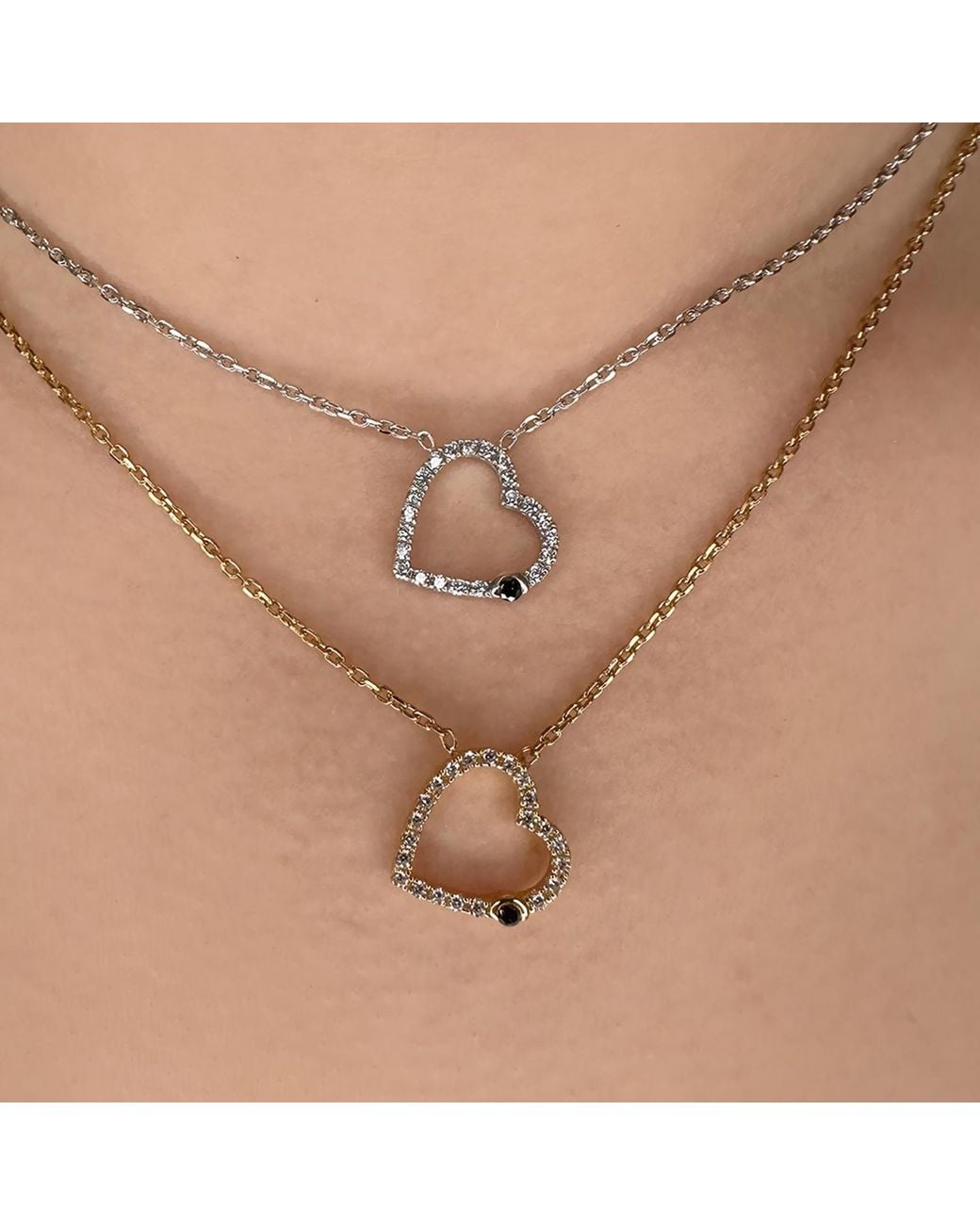 SALLY SKOUFIS Metallic Soul Necklace With Natural Diamond