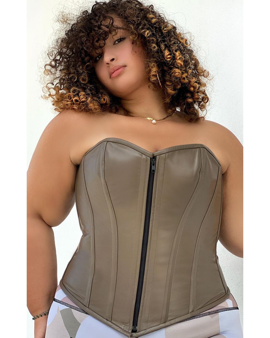 COOL Creative Purple Burgundy Leather Corset