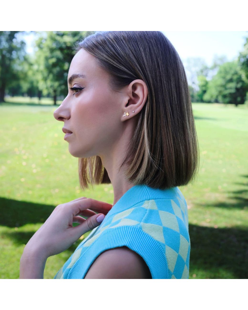 Gallery Metallic Mini Angle Earrings