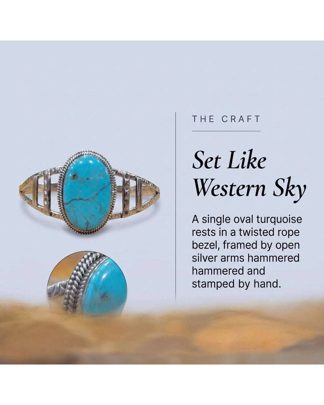 Saéa Blue Large Oval Ladder Cuff Bracelet