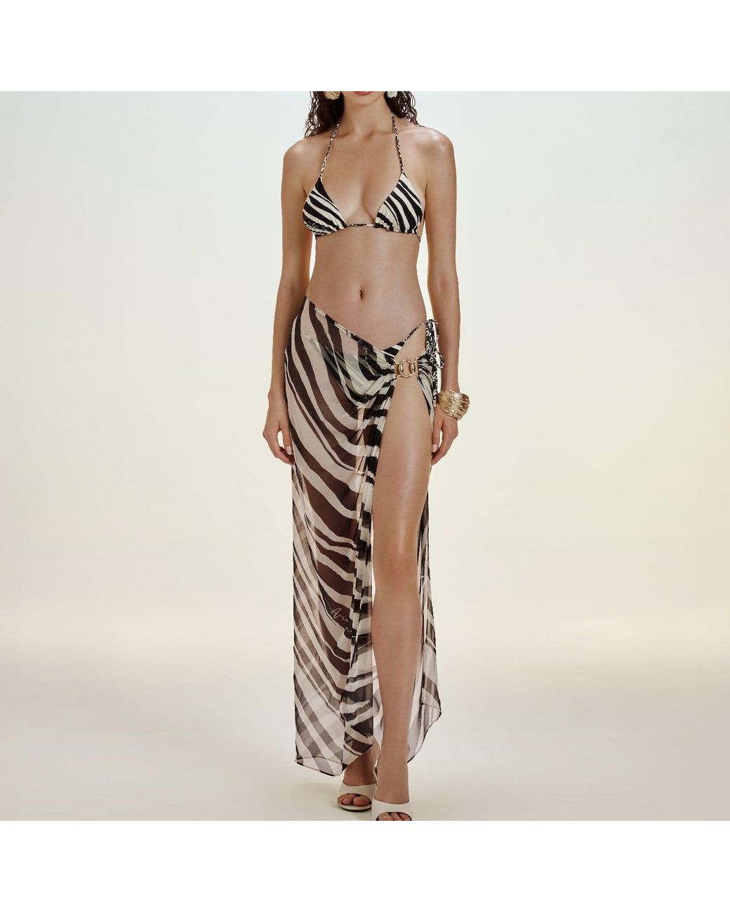 Aura Maris Resort Gray Dea Maris Draped Skirt