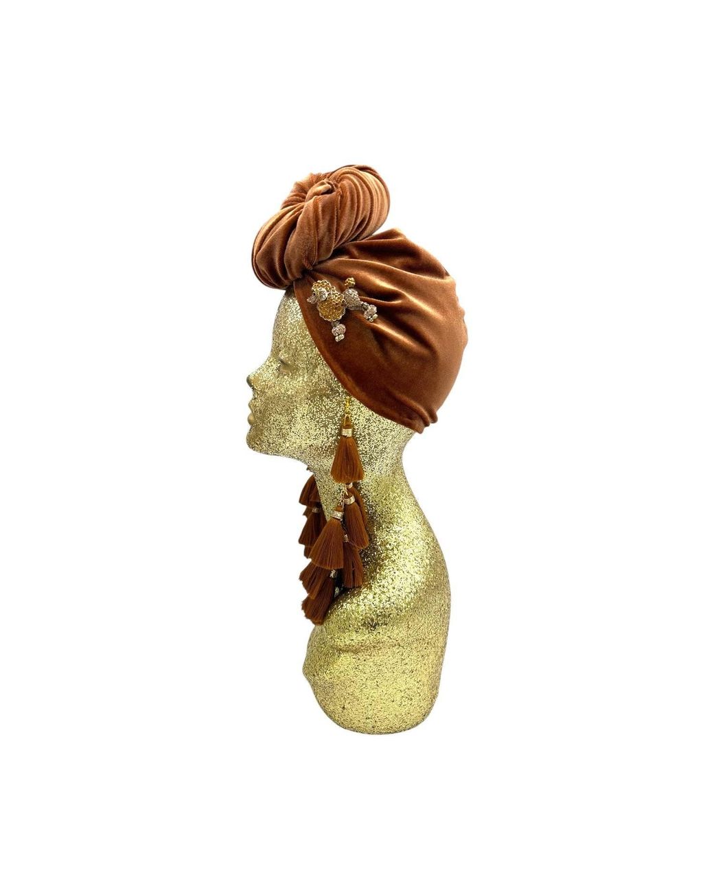 Julia Clancey Brown Golden Poodle Cocoa Chacha Velour Turban