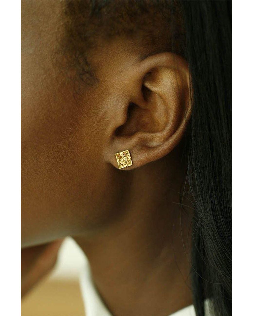 Astor & Orion Metallic Luxe Pyramid Studs On Sterling