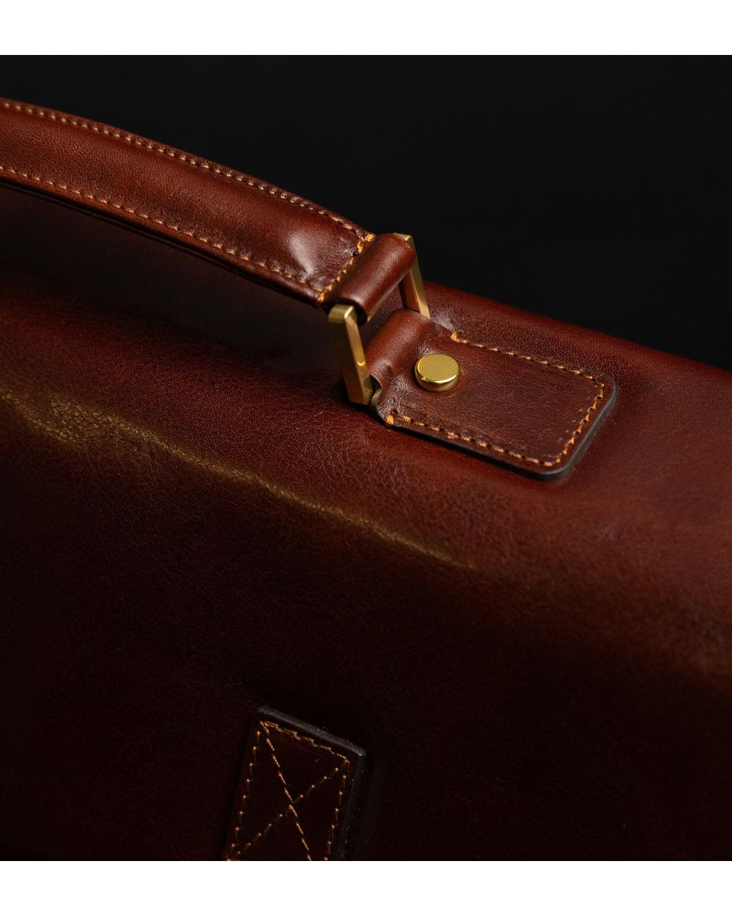Time Resistance Brown Leather Satchel Bag for men