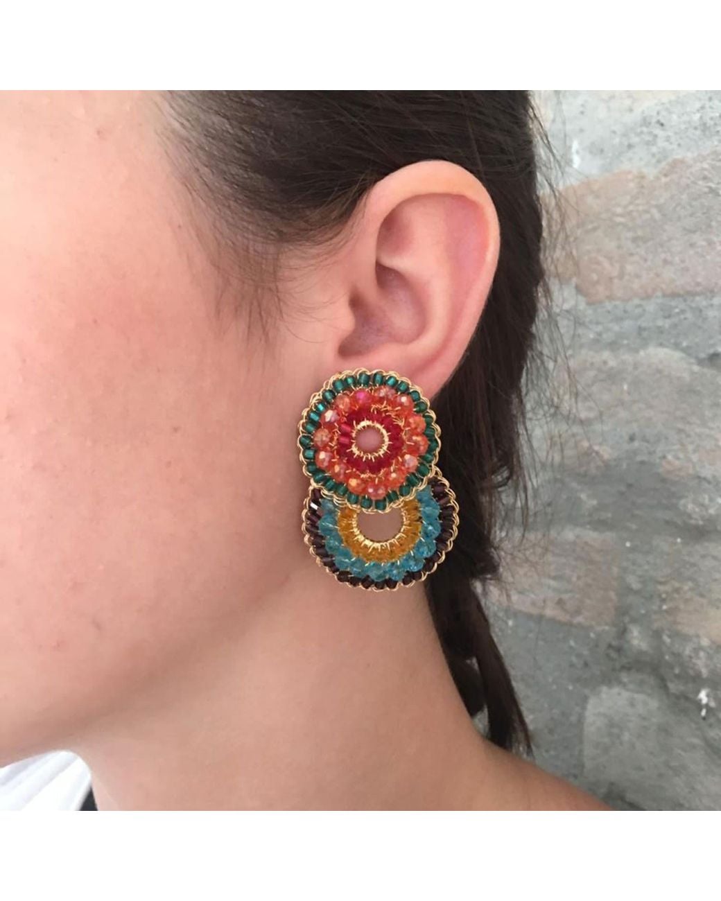 Lavish by Tricia Milaneze Multicolor Gush Small Handmade Earrings