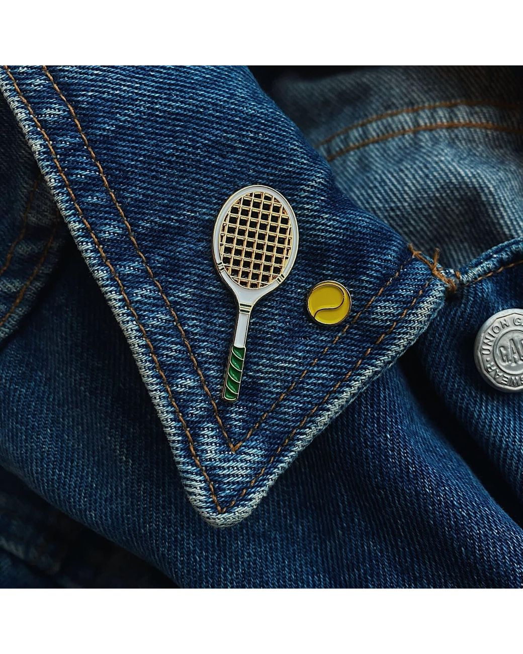 Make Heads Turn White Enamel Pin Tennis Racket