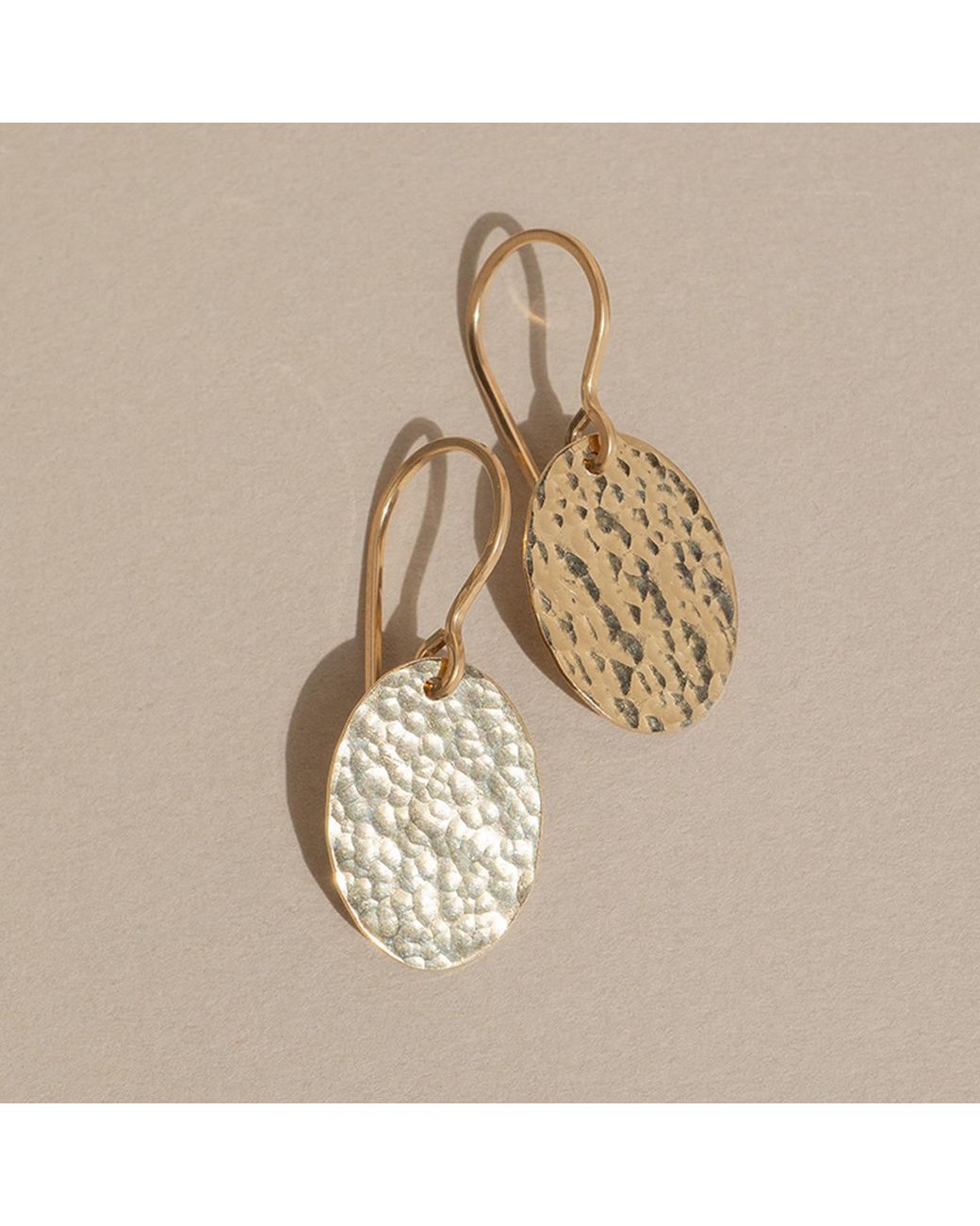 Kate Koel Metallic Textured Filled Oval Drop Earrings Vintage Style Statement Dangles