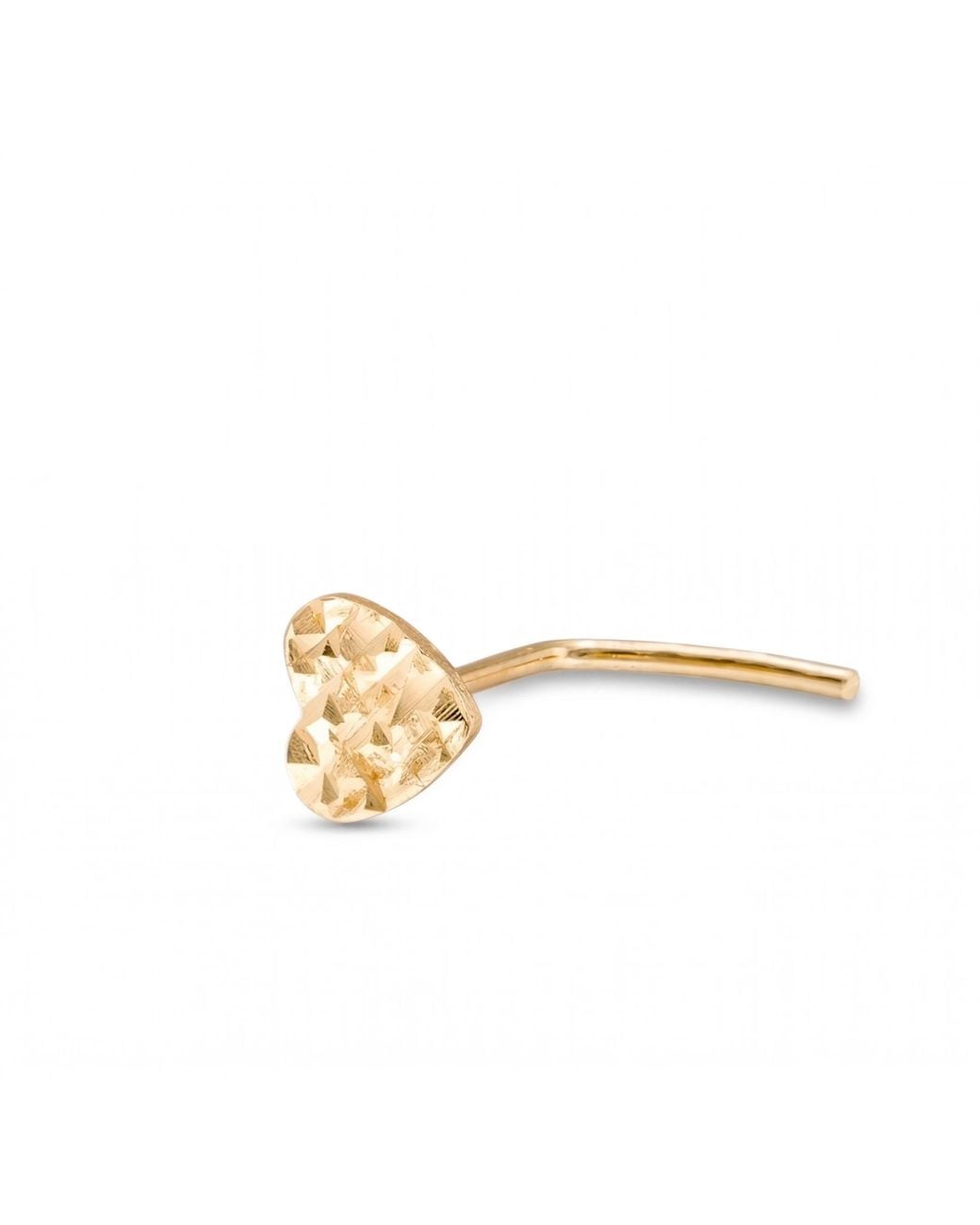 Zahav Jewelry Metallic 14K Solid 24G Heart-Shaped Nose Stud