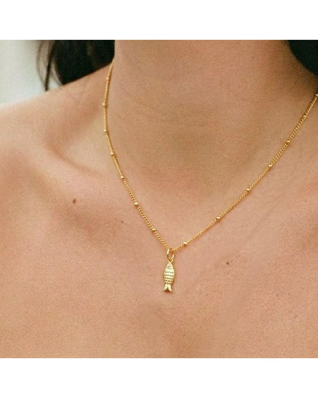 With Love Darling Metallic Fish Necklace