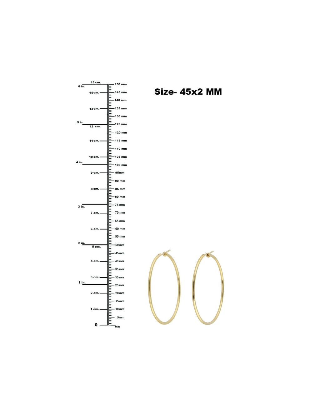 Artisan Metallic Handmade 18k Solid Yellow Hoop Earrings
