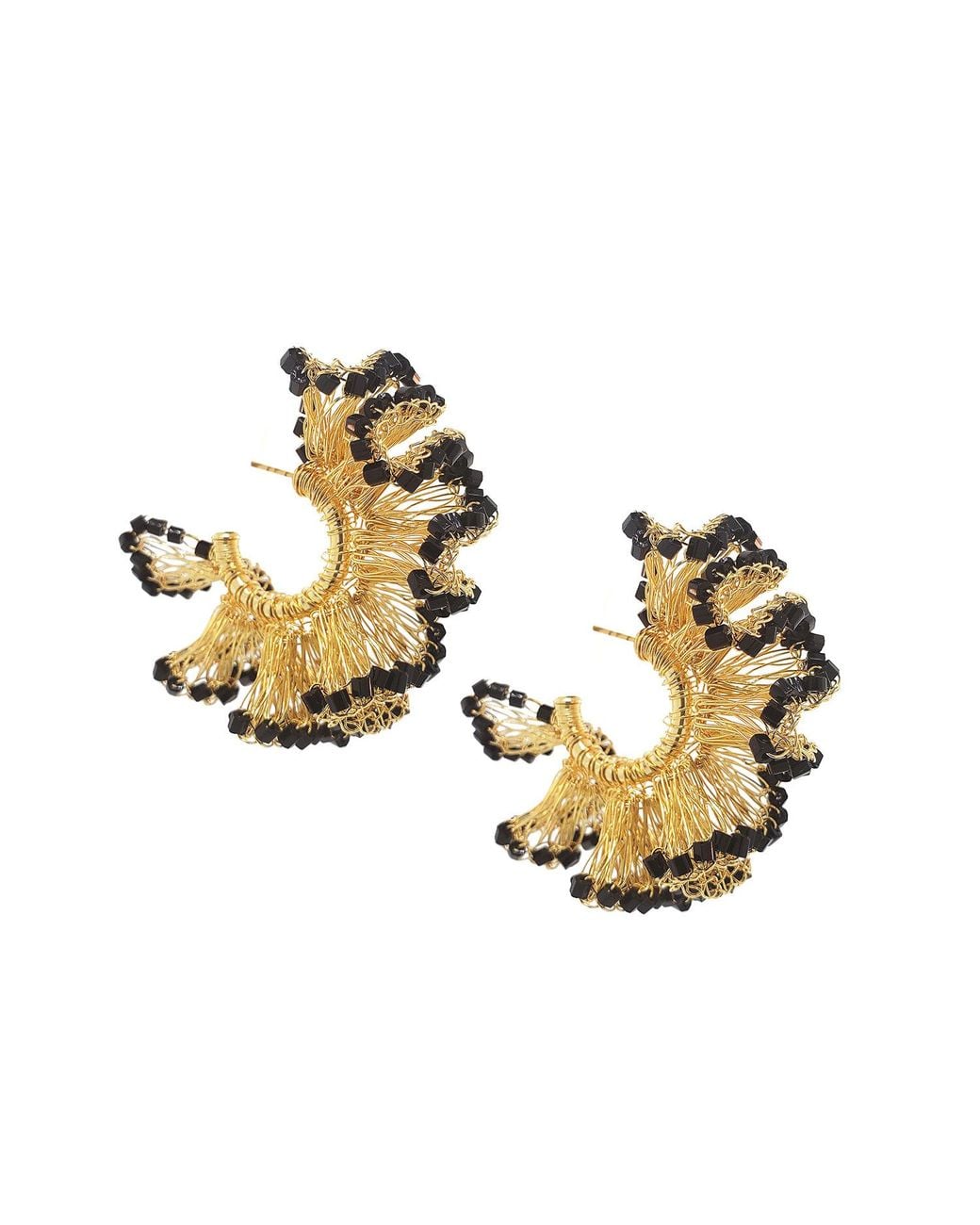 Lavish by Tricia Milaneze Metallic Rio Hoops Handmade Crochet Earrings
