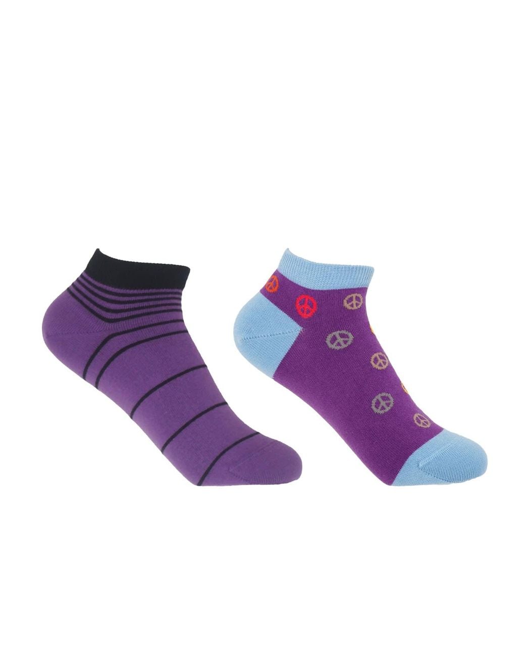 Peper Harow - Made in England Purple Peace & Retro Trainer Socks Bundle
