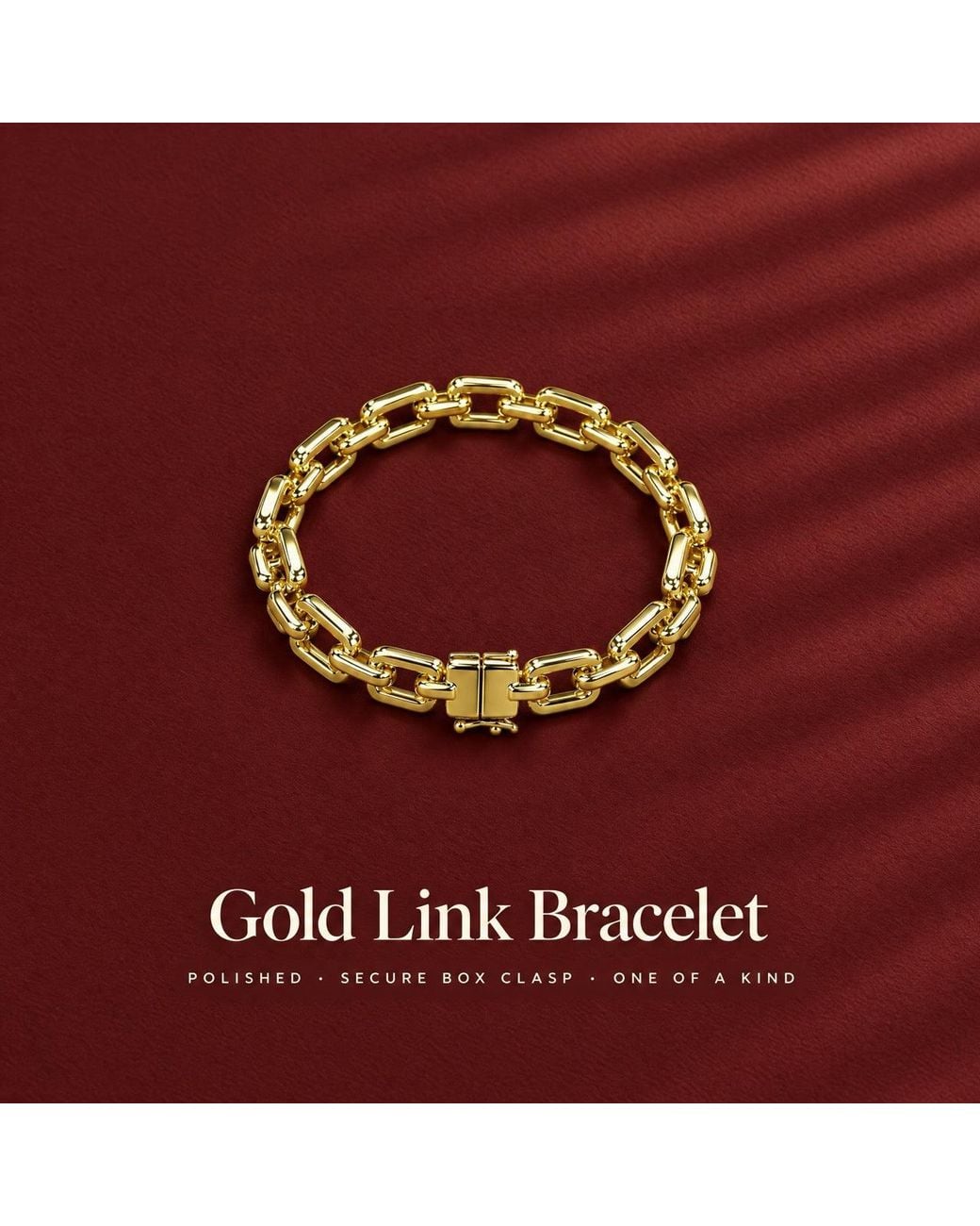 Saéa Metallic Warm Rectangle Link Chain Bracelet