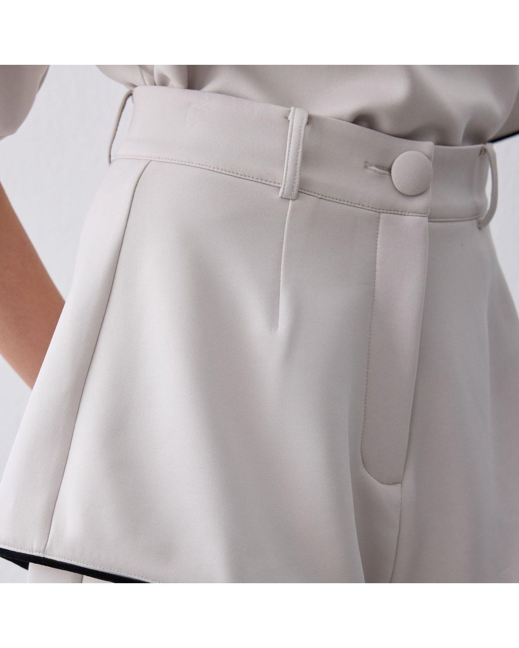 Thisisu Collection Gray Mira Layered High-Waisted Shorts