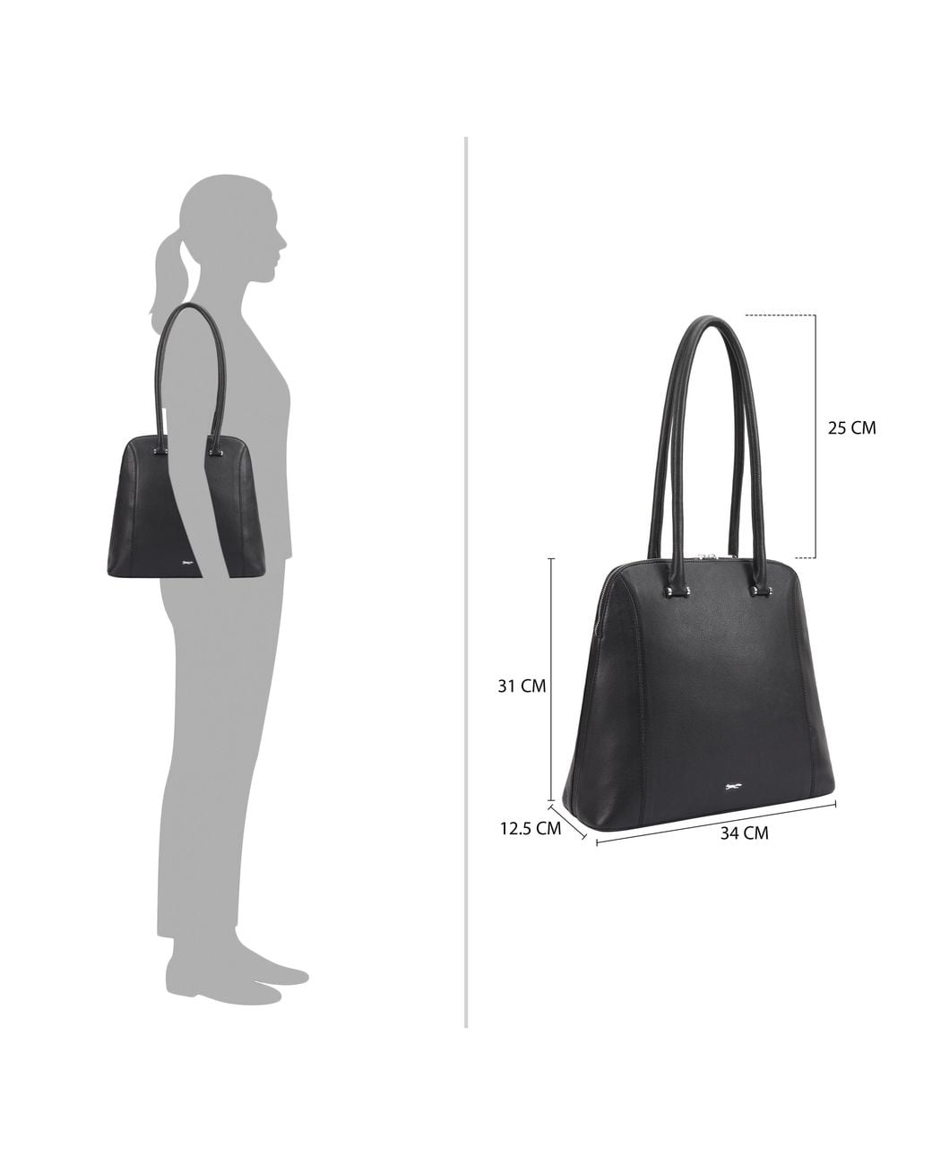 Paul Costelloe Black Tayota Leather Shoulder Bag