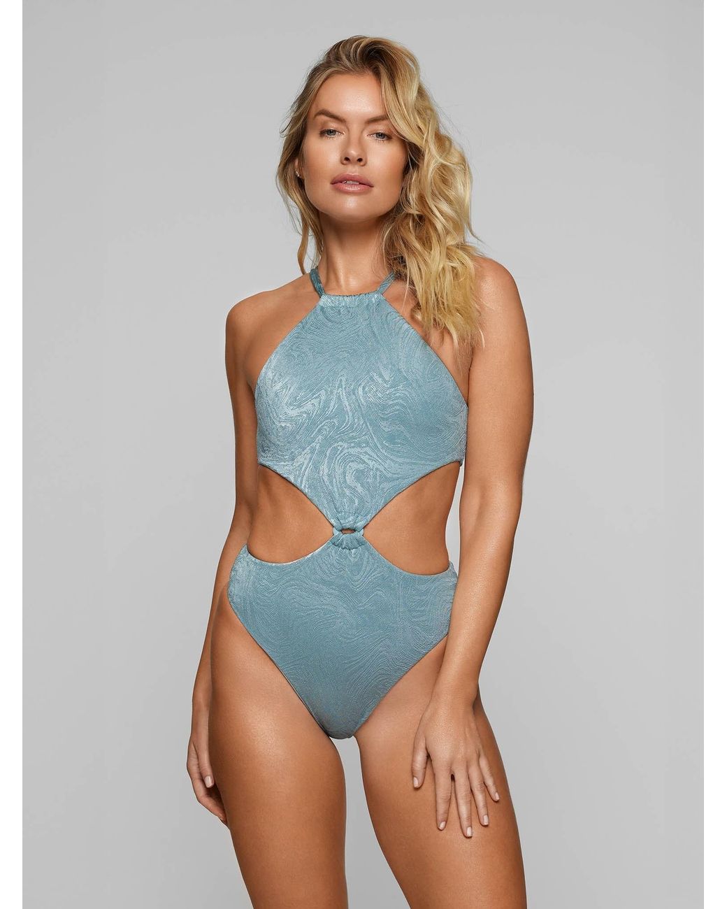 Baíah Blue Sirena Halter Swimsuit