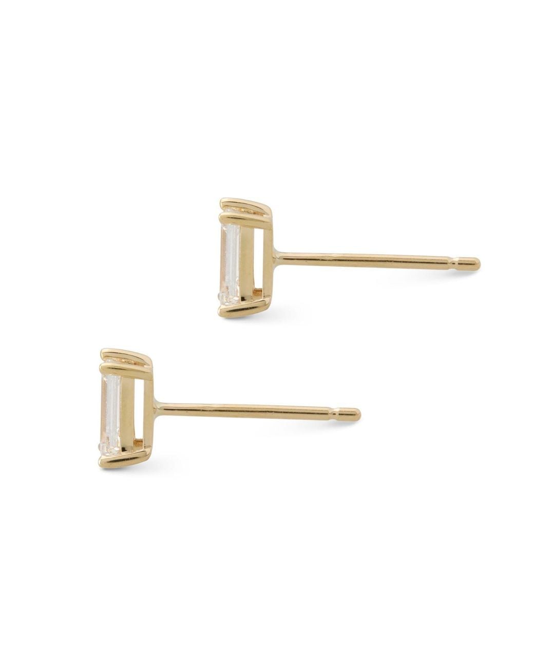 Dolcetto Designs Metallic Lab Grown Diamond Baguette Studs