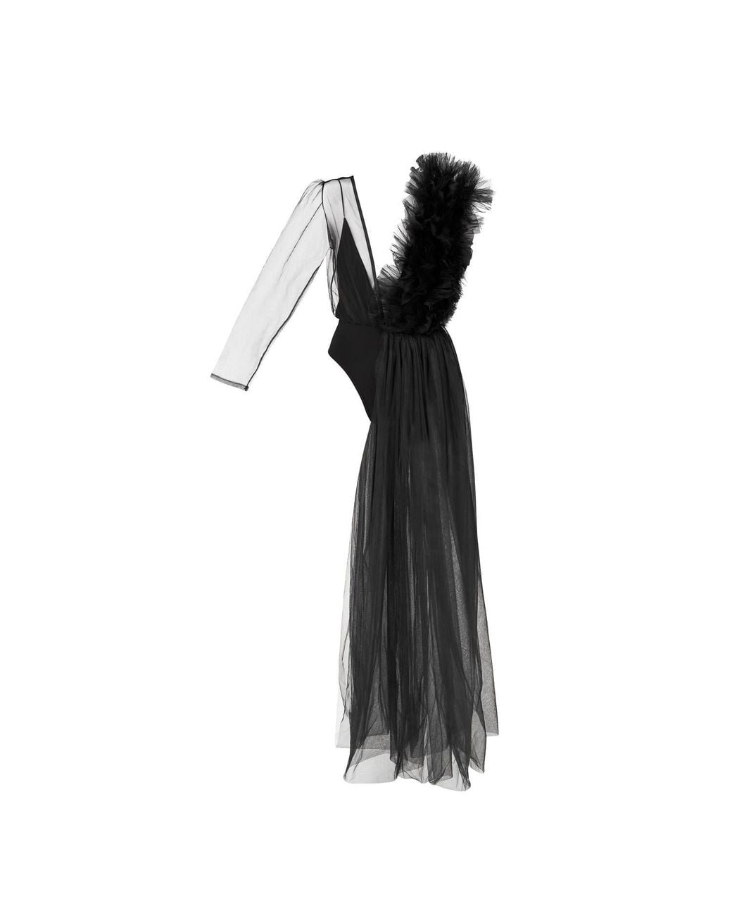 LIA ARAM Black Transparency Deconstructed Bodysuit