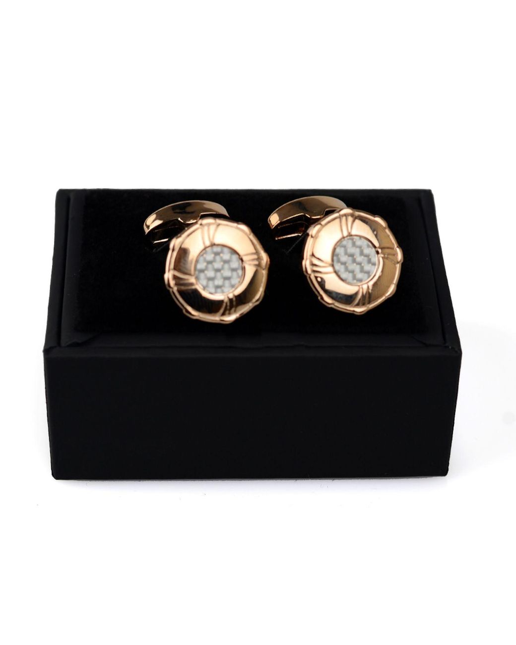 DAVID WEJ Metallic Octagon Metal Cufflinks – for men