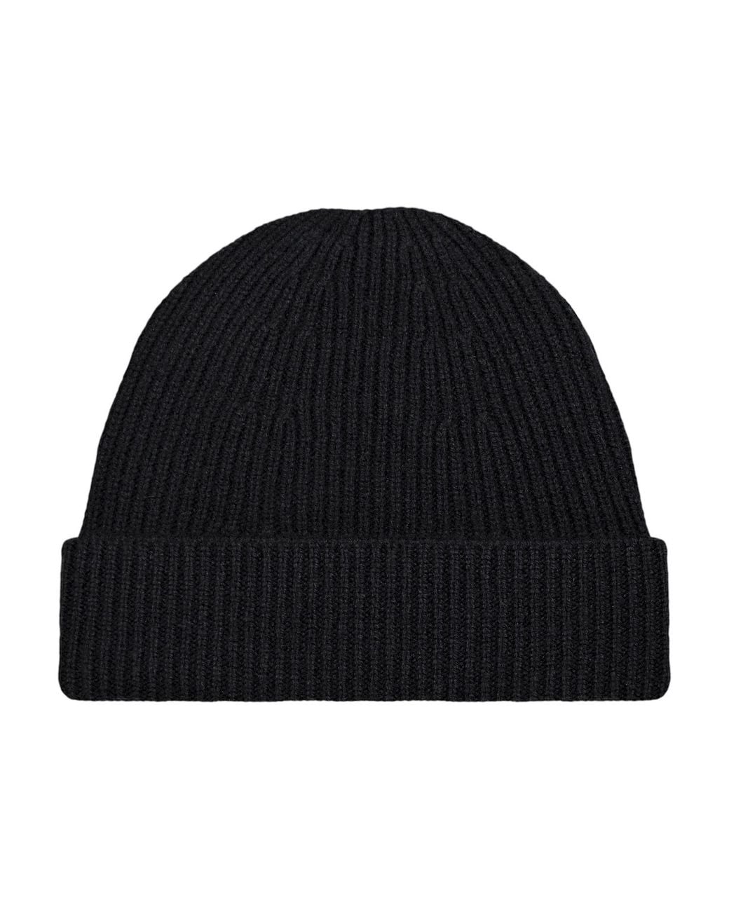 Paul James Knitwear Black Lightweight Merino Cashmere Beaulinee Beanie