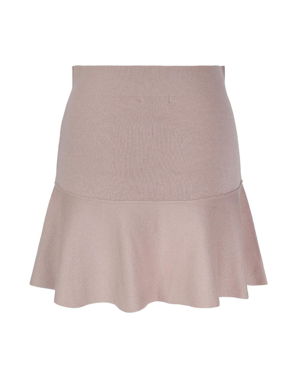 tirillm Brown Anita Short Merino Wool Flared Skirt- Neutrals