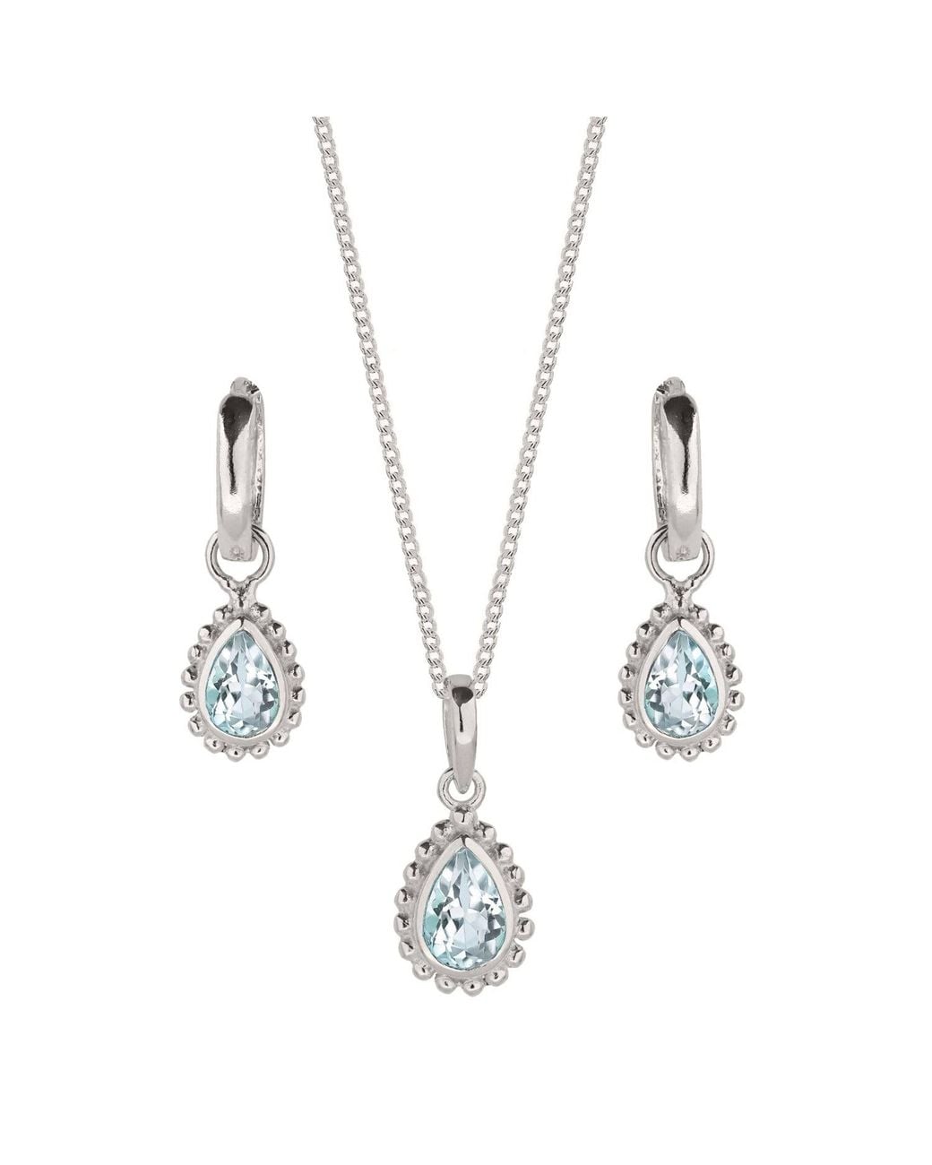 Charlotte's Web Jewellery Metallic March Birthstone Sterling Necklace And Earring Set