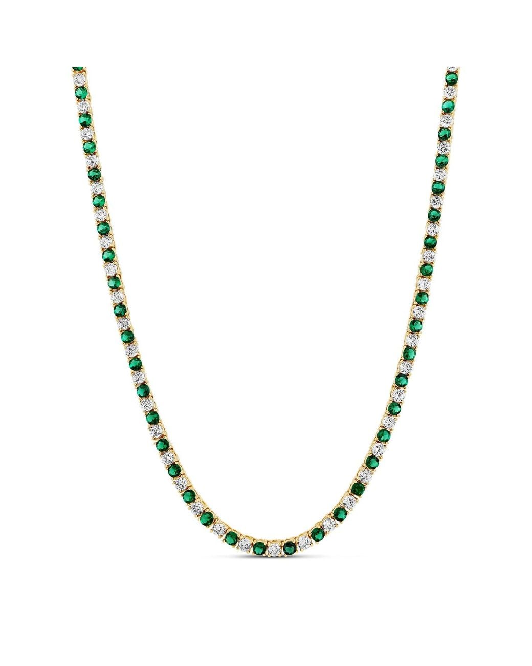 SHYMI Metallic Alternating Color Tennis Necklace
