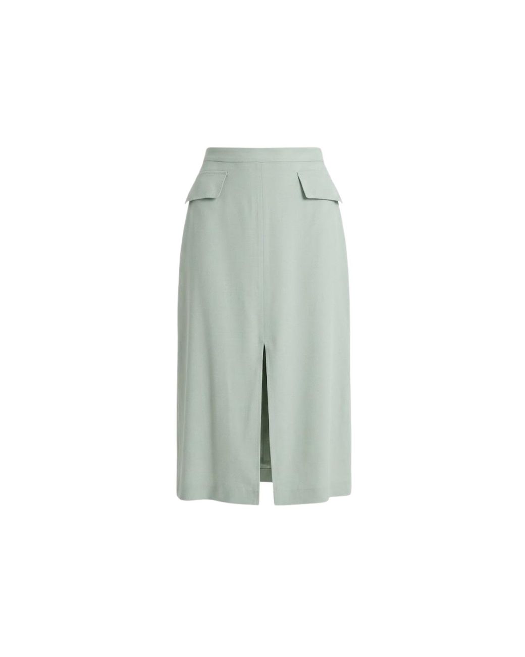 Georgette Green Mint A-Line Midi Skirt