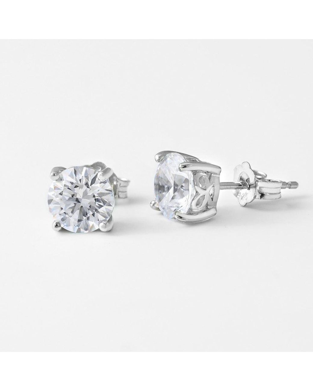Diamonbliss Green 7Mm Round Cut Solitaire Stud Earrings