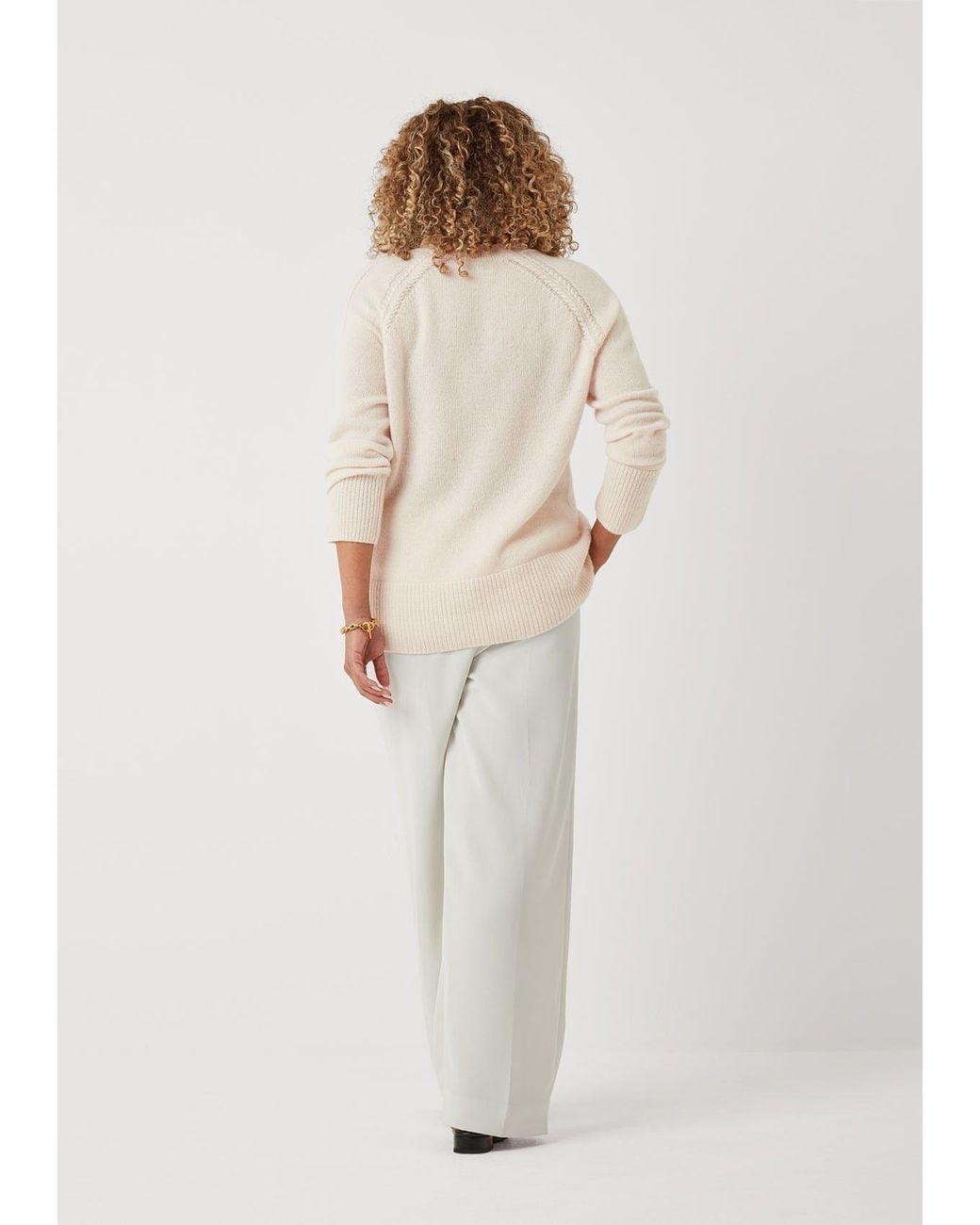 Loop Cashmere White Neutrals The Luxe Boyfriend Cardigan