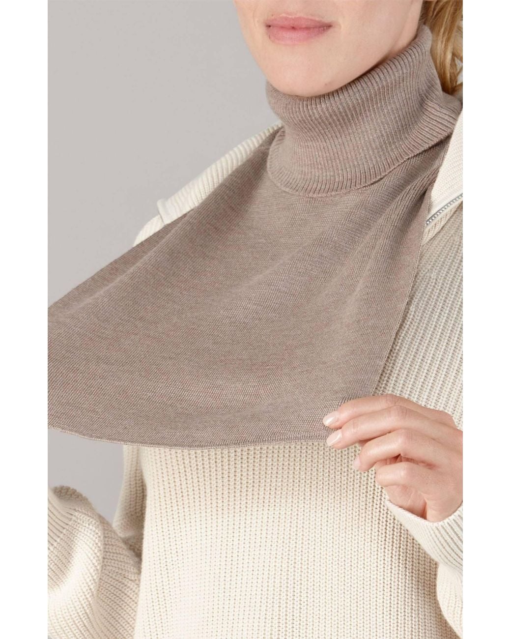 Paul James Knitwear Brown Neutrals Extra Fine Merino Allegra Neck Warmer